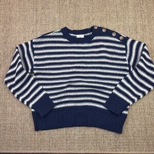 ⚓🌊 St. John's Bay NWT Striped Sweater | Medium | Navy + White